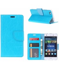 Merkloos Huawei Nova Boektype / Portemonnee hoesje met stand Blauw