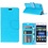 Merkloos Huawei Nova Boektype / Portemonnee hoesje met stand Blauw
