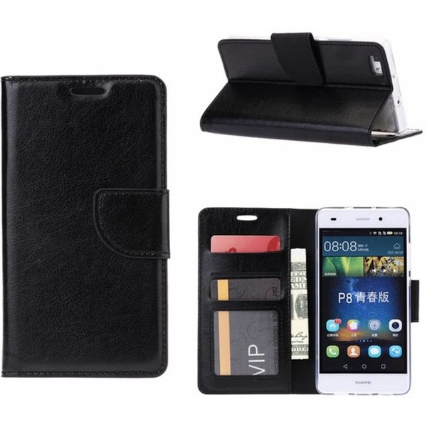 Merkloos Huawei Nova Boektype / Portemonnee hoesje met stand Zwart
