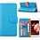 Merkloos Huawei P10 Portemonnee hoesje met stand Blauw