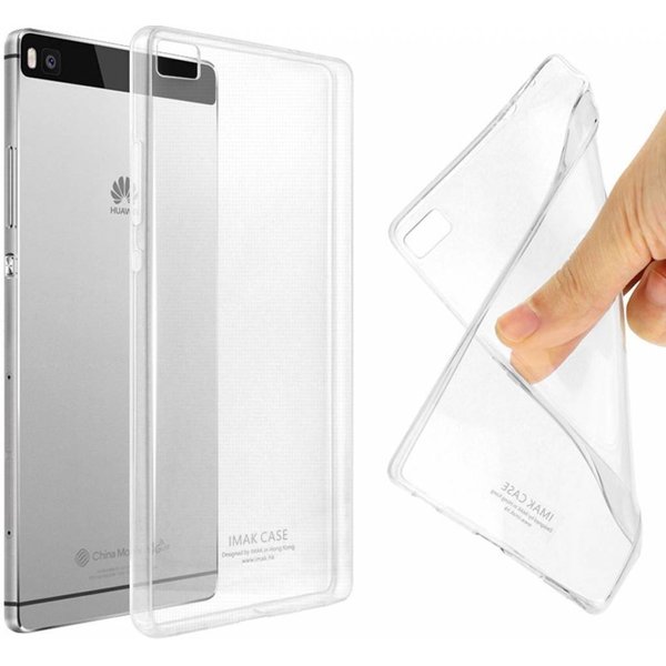 Merkloos Huawei P8 Ultra Thin Slim Crystal Clear soft Transparant Back Cover hoesje