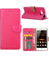 Merkloos Huawei Y3 2017 Portemonnee hoesje / book case Pink