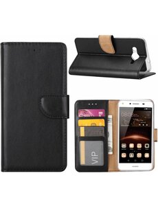 Merkloos Huawei Y3 2017 Portemonnee hoesje / book case Zwart
