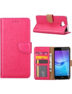 Merkloos Huawei Y6 2017 Portemonnee hoesje / book case Pink