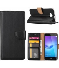 Merkloos Huawei Y6 2017 Portemonnee hoesje / book case Zwart