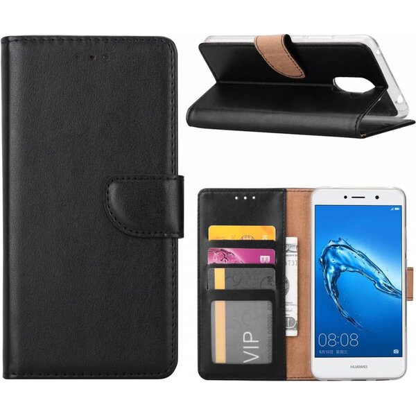 Merkloos Huawei Y7 Prime Portemonnee hoesje / book case Zwart