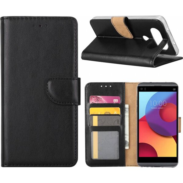 Merkloos LG Q8 Portemonnee cover hoesje / book case Zwart