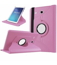 Merkloos Licht Roze Samsung Galaxy Tab E 9,6 inch Tablet Case hoesje met 360? draaistand cover hoes