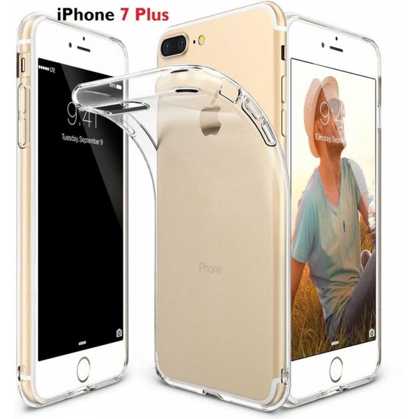 Merkloos Liquid Skin Veer licht Thin rubber hoesje voor Apple iPhone 7 Plus / iPhone 8 Plus (5.5 inch) Ultra Clear Soft Flexible Gel TPU Transparent Skin Scratch Proof Bumper Cases