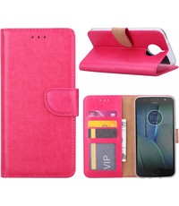 Merkloos Motorola Moto G5S Plus Portemonnee hoesje / book case Pink