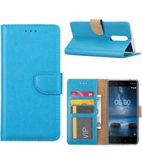 Merkloos Nokia 8 Portemonnee hoesje / book case Blauw