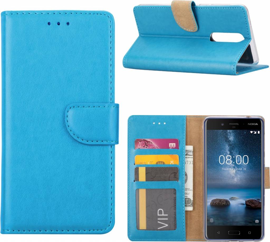 overdracht Winkelier morfine Portemonnee hoesje voor Nokia 3 book case met pasjes Blauw -  Phonecompleet.nl