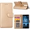 Merkloos Portemonnee hoesje voor Nokia 3 book case met pasjes Champagne Goud