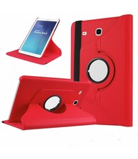 Merkloos Rood Samsung Galaxy Tab E 9,6 inch Tablet Case hoesje met 360? draaistand cover hoes