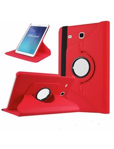 Merkloos Rood Samsung Galaxy Tab E 9,6 inch Tablet Case hoesje met 360? draaistand cover hoes