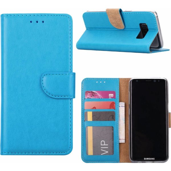 Merkloos Samsung Galaxy A8 (2018) Portmeonnee hoesje / book style case Blauw