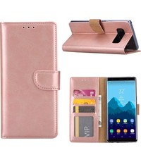 Merkloos Samsung Galaxy A8 (2018) Portmeonnee hoesje / book style case Rose Goud
