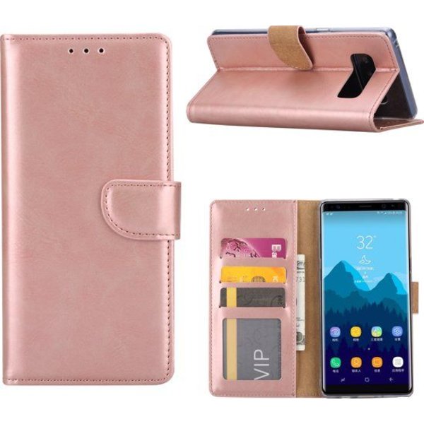 Merkloos Samsung Galaxy A8 (2018) Portmeonnee hoesje / book style case Rose Goud