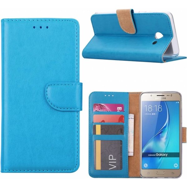 Merkloos Samsung Galaxy J5 (2017) Portemonnee hoesje Blauw