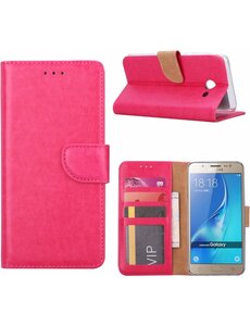 Merkloos Samsung Galaxy J5 (2017) Portemonnee hoesje Pink
