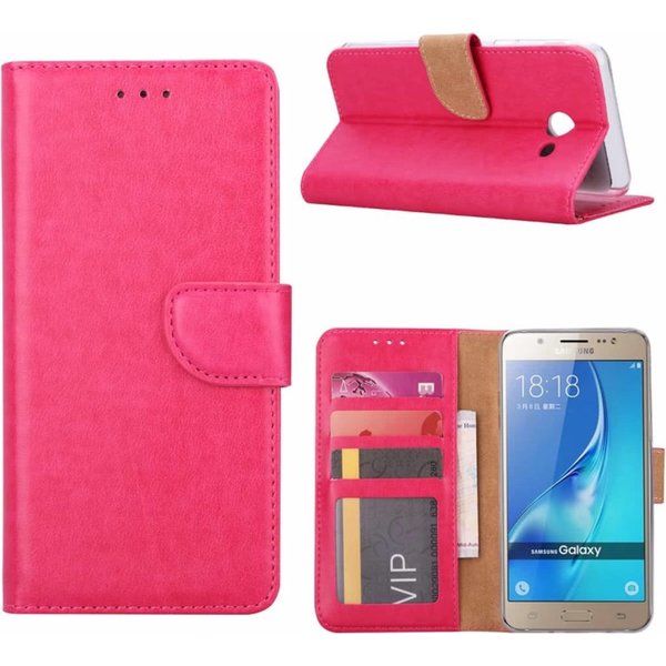 Merkloos Samsung Galaxy J5 (2017) Portemonnee hoesje Pink
