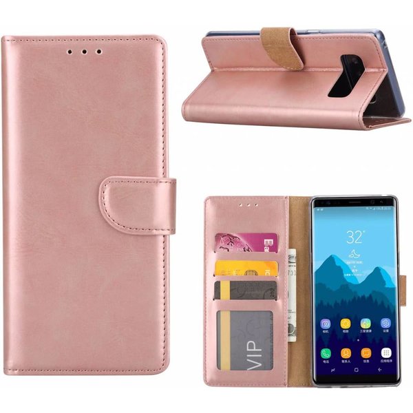 Merkloos Samsung Galaxy Note 8 Portemonnee hoesje / book case Rose Goud