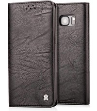 Merkloos Samsung Galaxy S8 Portemnnee Hoesje soft skin leather case met pasjes Zwart