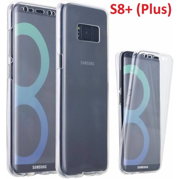 Merkloos Shockproof Samsung Galaxy S8+ (Plus) Dual TPU Hoesje 360 Graden Cover 2 in 1 Case ( Voor en Achter) Transparant