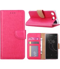 Merkloos Sony Xperia XZ1 Portemonnee hoesje / book case Pink