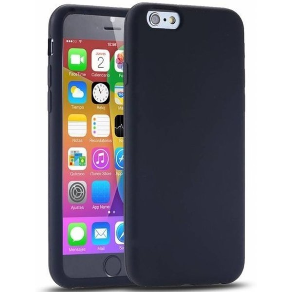 Merkloos iPhone 6 / iPhone 6S (4.7 inch) - TPU Back Case Hoesje Siliconen Zwart