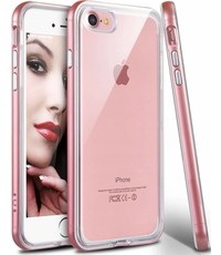 Merkloos iPhone 7 / iPhone 8 (4.7 inch) TPU Transparant back case cover Hoesje Met Bumper Rose Goud