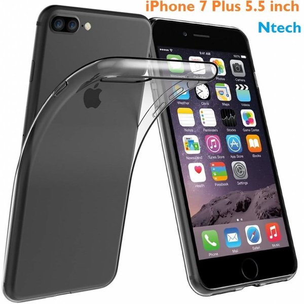 Merkloos iPhone 7 Plus / iPhone 8 Plus (5.5 inch) 2016 crystal clear Hybrid bumper ultra thin silicone hoesje