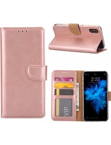 Merkloos iPhone X / Xs Portemonnee hoesje / book case Rose Goud