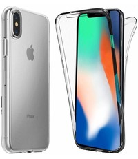 Merkloos iPhone X / Xs Dual TPU Case hoesje 360° Cover 2 in 1 Case ( Voor en Achter) Transparant