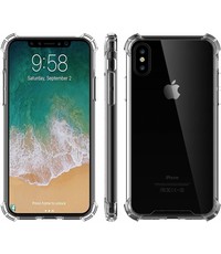 Merkloos Shock Proof case met TPU Soft Frame hoesje voor iPhone X / Xs - Transparant Doorzichtig