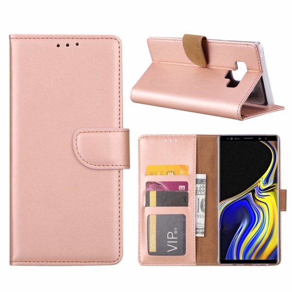Merkloos  Samsung Galaxy Note 9 Portmeonnee Hoesje / Book Style Case Rose Goud