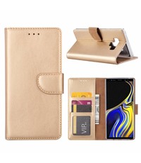 Merkloos Samsung Galaxy Note 9 Portmeonnee Hoesje / Book Style Case Goud