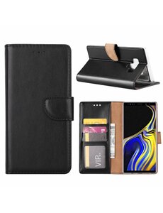 Merkloos Samsung Galaxy Note 9 Portmeonnee Hoesje / Book Style Case Zwart
