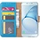Merkloos Samsung Galaxy A6+ (2018) case Blauw Portemonnee hoesje met opbergvakjes