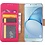 Merkloos Samsung Galaxy A6+ (2018) case Roze Portemonnee hoesje met opbergvakjes