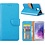 Merkloos Samsung Galaxy J4 (2018) case Blauw Portemonnee hoesje met opbergvakjes
