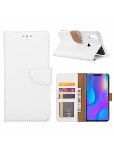 Merkloos Huawei P Smart+ (Plus) Wit Booktype / Portemonnee TPU Lederen Hoesje