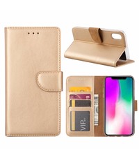 Merkloos iPhone Xr Goud Booktype / Portemonnee TPU Lederen Hoesje