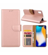 Merkloos iPhone Xs Max Rose Goud Booktype / Portemonnee TPU Lederen Hoesje