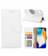 Merkloos iPhone Xs Max Wit Booktype / Portemonnee TPU Lederen Hoesje