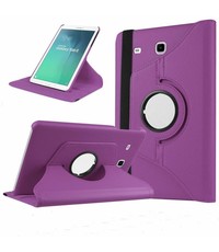 Merkloos Paars - Samsung Galaxy Tab E 9,6 inch Tablet Case hoesje met 360? draaistand cover hoes