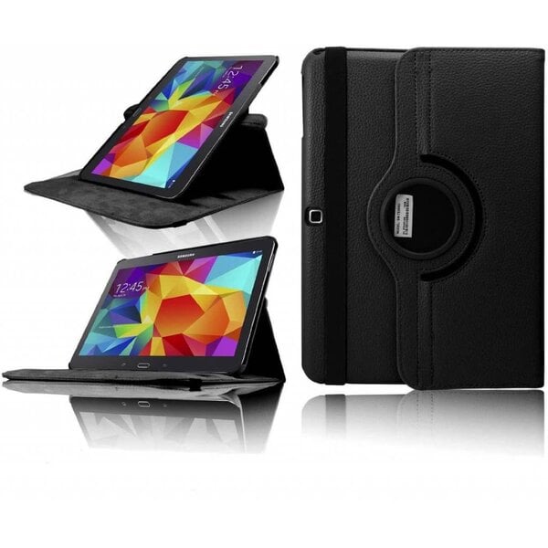 Merkloos Samsung Galaxy Tab 4 10.1 T530 / T533 / T535 Tablet Case met 360ﾰ draaistand cover hoesje - Zwart