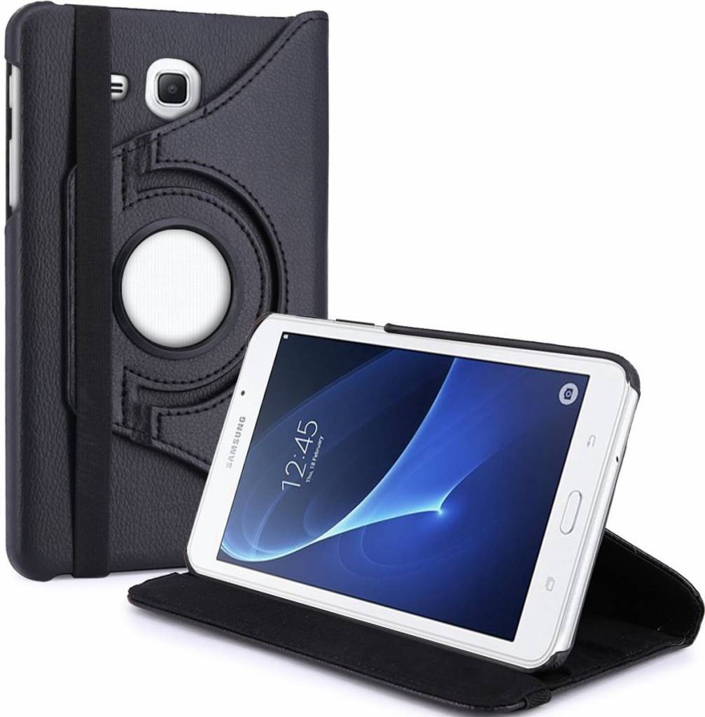 opvoeder landen Purper Samsung Galaxy Tab A 7.0 inch T280 / T285 Case met 360? draaistand cover  hoesje - Zwart - Phonecompleet.nl