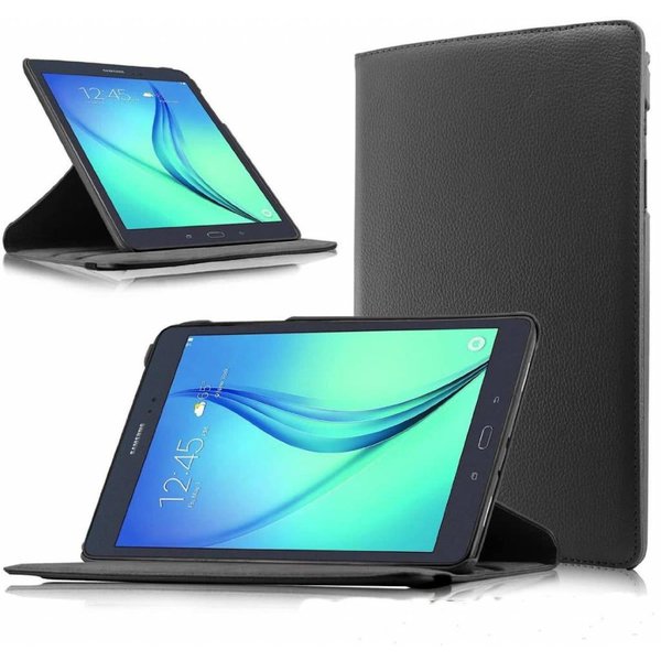 Merkloos Samsung Galaxy Tab A 9,7 inch SM-T550 Tablet Case met 360? draaistand cover hoesje - Zwart