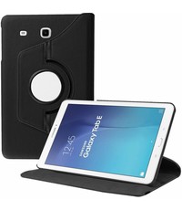 Merkloos Samsung Galaxy Tab E 9.6 inch SM - T560 / T561 Tablet Case met 360? draaistand cover hoesje - Zwart